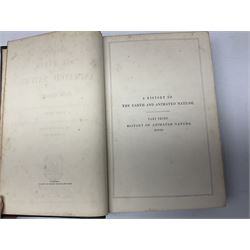 Goldsmith, Oliver; A History of the Earth and Animated Nature, 2 volumes, pub. Fullarton, Edinburgh and London, illustrated with coloured plates, cloth and leather bound with marbled edges (2)