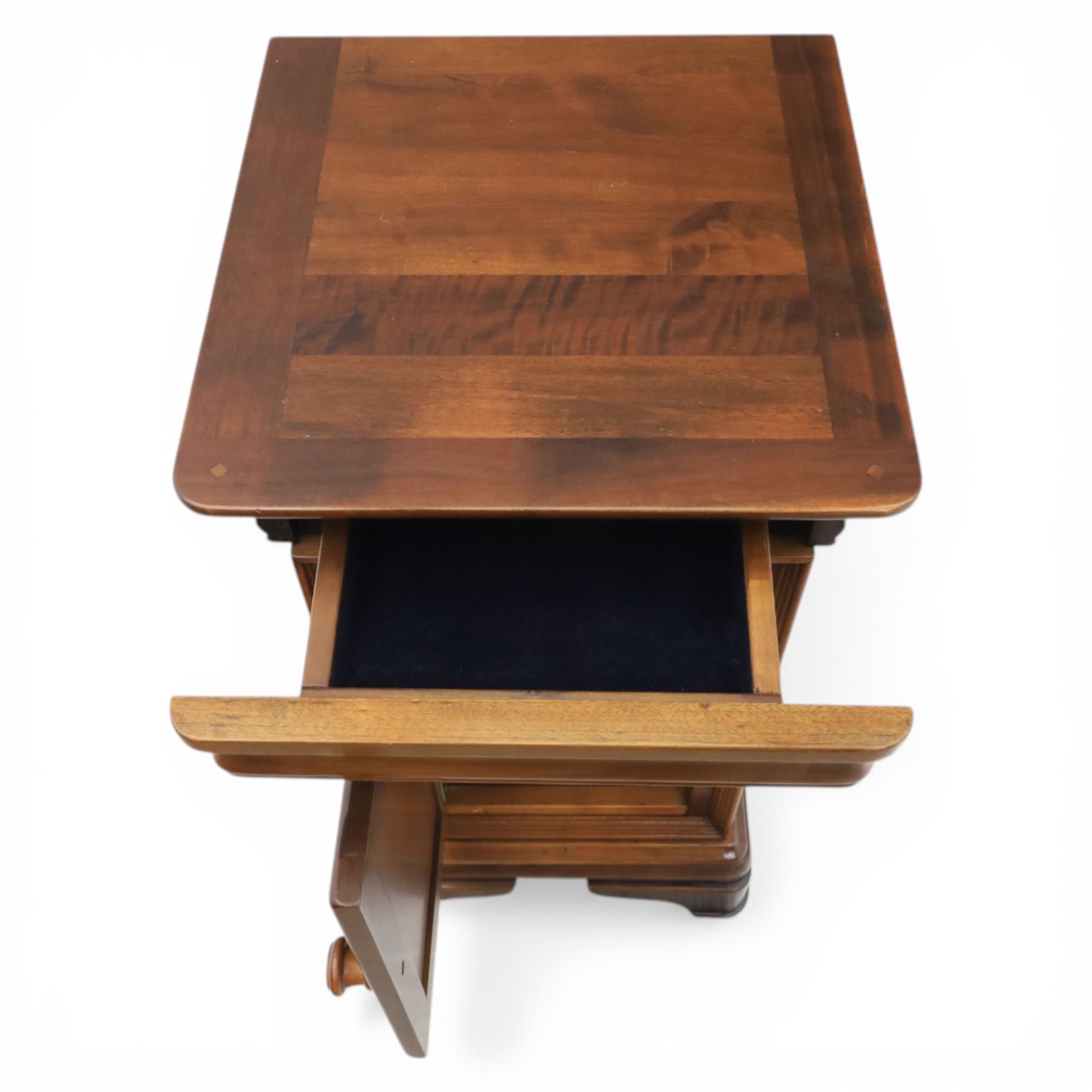 Willis & Gambier - 'Louis Philippe' French cherry bedside chest, with frieze drawer with moulded edge pull, above a single cabinet door, raised on bracket feet