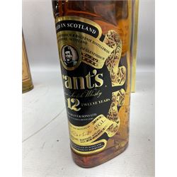 Glenmorangie, ten year old Scotch whisky, 1 litre 43% vol, Grant's twelve year old Scotch whisky 1 litre, 43 G.L and Johnnie Walker Black Label, twelve year old Scotch whisky, 1 litre 43% vol, all boxed (3)