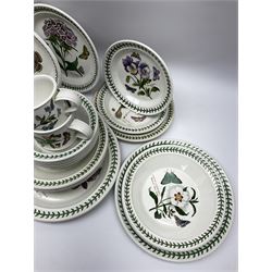 Quantity of Portmeirion 'The Botanic Garden' dinner wares, including jar and cover, oval serving dishes, quiche dish, bowls, plates etc