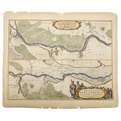 Johannes (Joan) Blaeu (Dutch 1596-1673): 'Tractus Borysthenis vulgo Dniepr et Niepr Dicti, à Kiovia ufque ad Bouzin', 17th century engraved map with hand-colouring of the Dnieper river in Ukraine from Kiev through Cherkasy pub. Atlas Major c.1662, 51cm x 61cm (unframed)