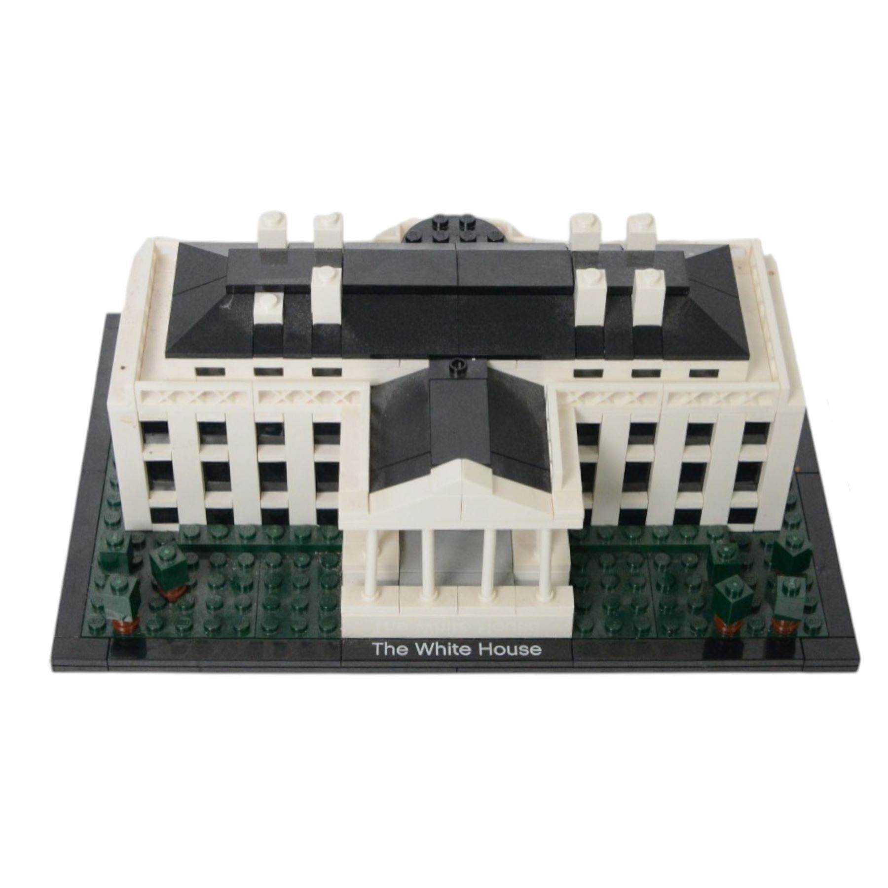 Four Lego architecture sets, comprising Empire State Building, The Eiffel Tower, Empire State Building and Big Ben, built with instructions, White House with box, tallest H33cm