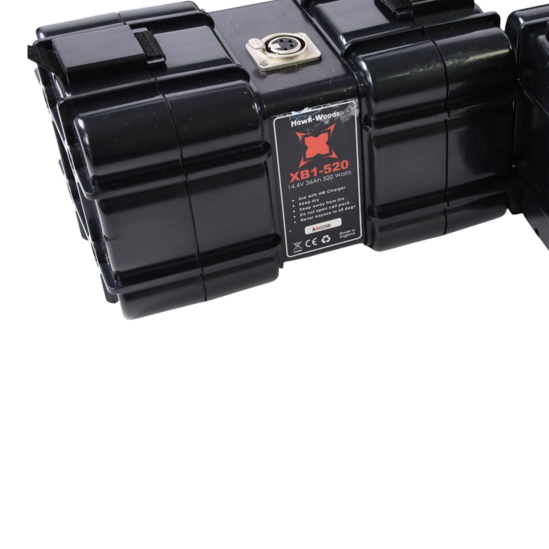 XB1-520 Block Battery Set, comprising two 14.4 volt 36Ah 520W block batteries, charger, two 4pin XLR cables and a D-Tap to 4pin cable