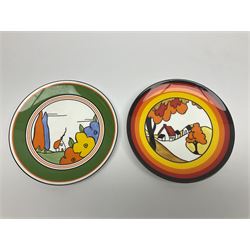 Two Wedgwood limited edition Clarice Cliff Design plates, comprising Poplar and House and Bridge patters, together with six Wedgwood limed edition Suzie Cooper The Art Deco Years, plates, all with certificates of authenticity, D21cm  