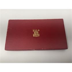 King George VI 1950 nine coin proof set, in Royal Mint red card box