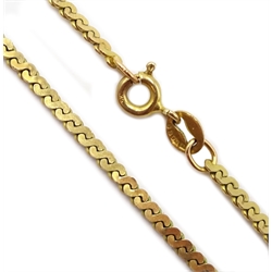  9ct gold flattened 's' link chain necklace, hallmarked, approx 5.43gm  