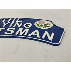 Cast metal sign 'The Flying Scotsman', W40cm THIS LOT IS TO BE COLLECTED BY APPOINTMENT FROM DUGGLEBY STORAGE, GREAT HILL, EASTFIELD, SCARBOROUGH, YO11 3TX