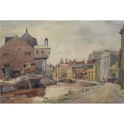 Alan R Yates (Hull 20th century): 'Beck End Beverley', watercolour signed, titled on label verso 24cm x 35cm