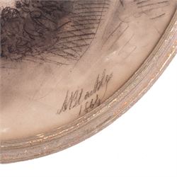 Alexander Blackley (British 1816-1903): Portrait of Julia Addie and Caroline Addie, pair watercolours signed and dated 1864, 63cm x 50cm (2)