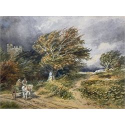 Sam Bough RSA RSW (Scottish 1822-1878): Heading Home on a Stormy Evening, watercolour signed and dated 1875, 41cm x 55cm