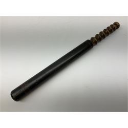 City of Hull Police - Victorian painted ebonised truncheon with Royal crest, Victoria cypher, 'City of Hull' and 1864 L43cm  