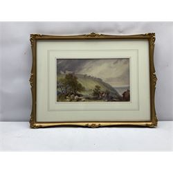 William Roxby Beverley (British 1811-1889): Scarborough Castle from St Mary's Church, watercolour unsigned 17cm x 29cm