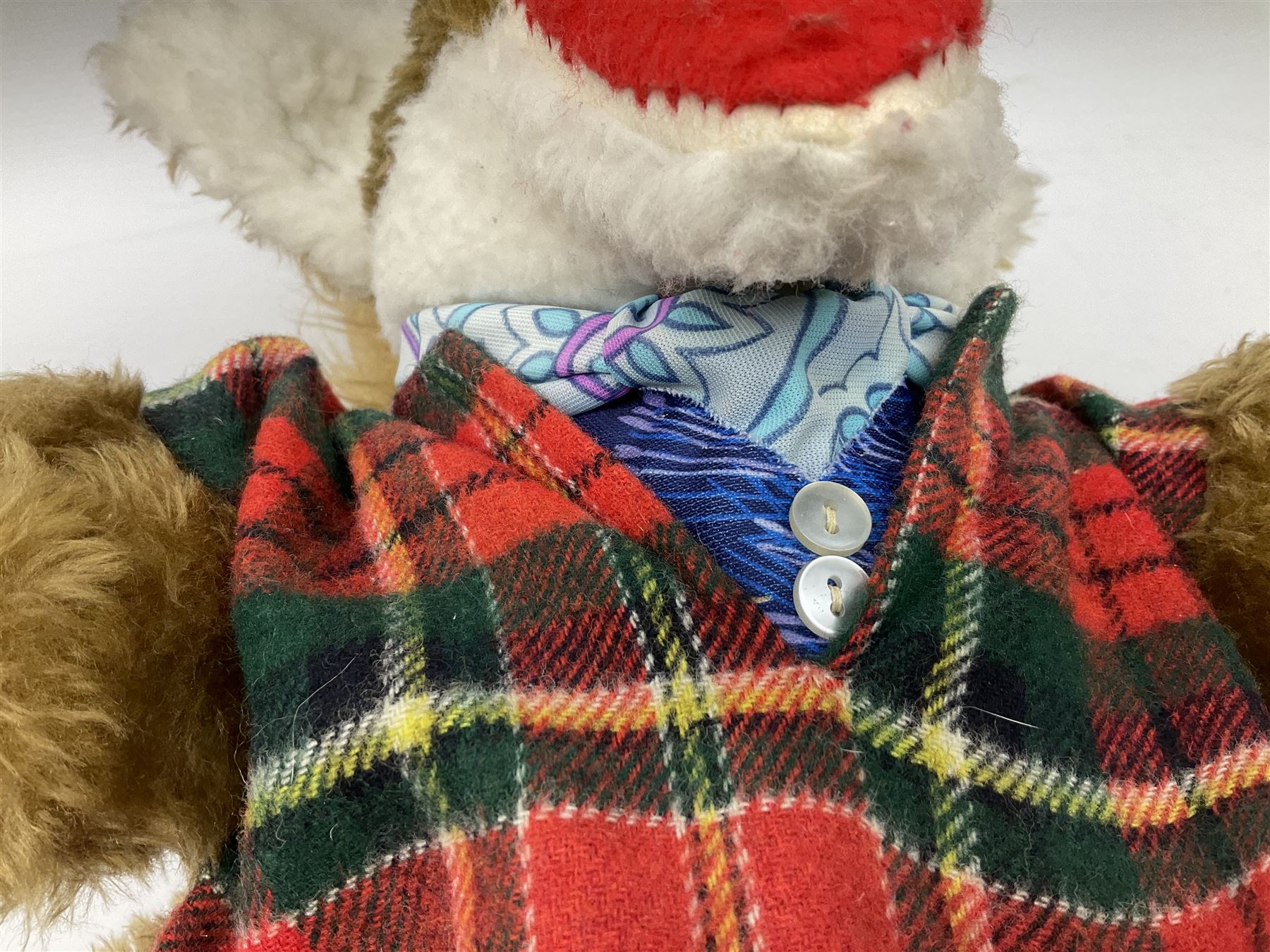 Vintage Basil Brush plush toy, in a tartan jacket together with a talking Basil Brush plush toy, tallest example H46cm