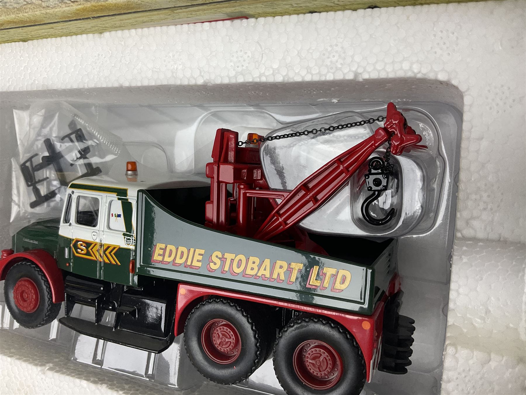 Corgi Eddie Stobart - CC12305 Scammell Contractor x 2, Girder Trailer, Bogies and Sheeted Load; and CC12306 Scammell Contractor Wrecker; each in simulated 'crate' box (2)