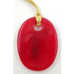  Red jade pendant, jade ring and red jade bangle  