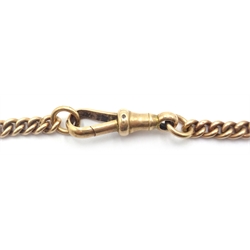 Rose gold graduating Albert bracelet each link stamped 375 approx 13.4gm