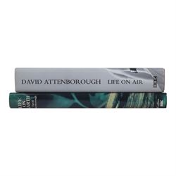 Collection of David Attenborough memorabilia, to include 'Life on Air' hardback, 'Life on Earth' hardback and framed signed photo