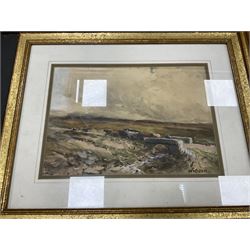 Watercolours and paintings, including Cecil Gracey street scene, Juliet Pannett pencil, portrait oil, coastal watercolour in quality gilt frame, William Ashton herding cattle watercolour, Ernest Forbes oil, etc