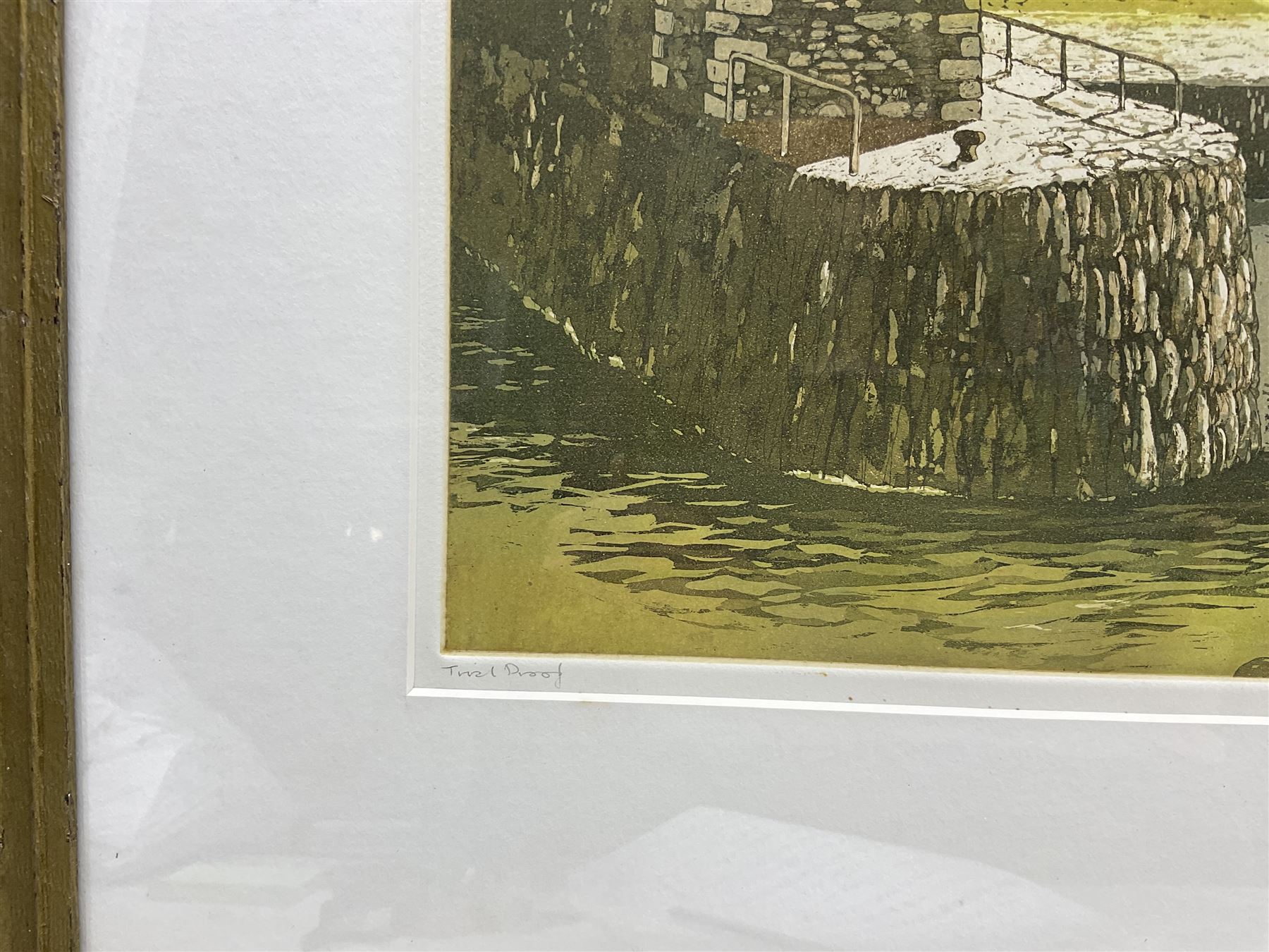 Keith Andrew (British 20th Century): 'Amlwch Port' Wales, trial proof etching with aquatint signed and titled, 30cm x 44cm 