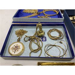 Collection of costume jewellery including pendants, necklaces, clip on earrings, bracelets etc