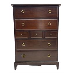 Stag Minstrel mahogany chest, fitted with seven drawers and a Stag Minstrel tallboy