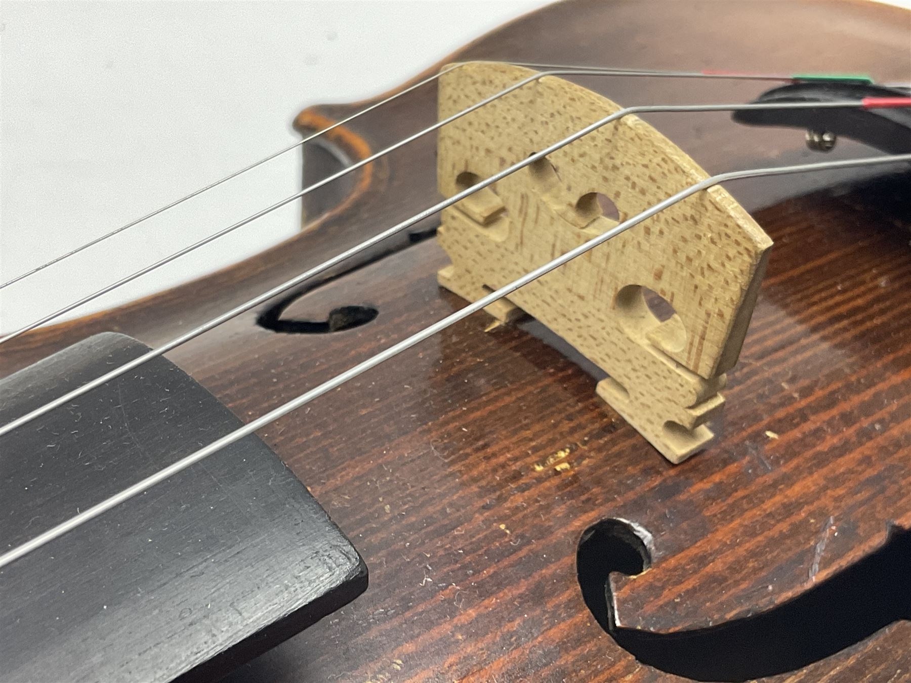 German trade violin c1900 stamped PAGANINI with 35.5cm two-piece maple back and ribs and spruce top L58.5cm overall; in carrying case; and another German trade violin for spares or repair; in carrying case (2)