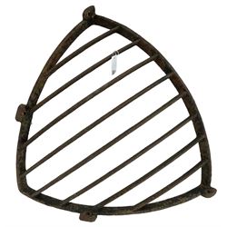 19th century wrought metal corner hay basket 