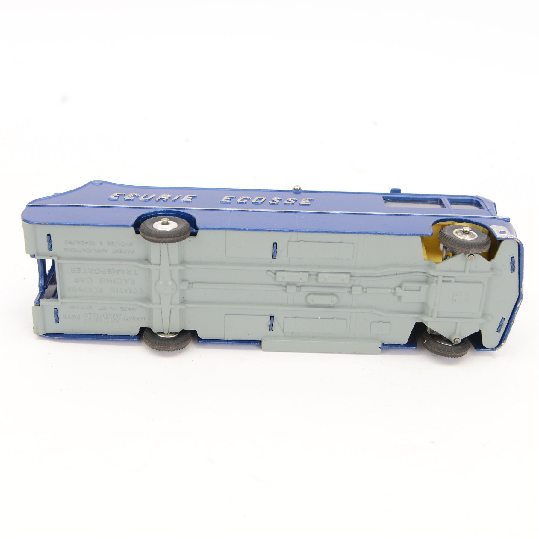 Corgi Toys diecast Ecurie Ecosse Racing Car Transporter no. 1126,   in dark blue with silver lettering and detail, boxed