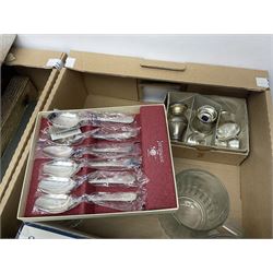 Stainless steel canteen of cutlery, other silver plated and stainless steel cutlery and a collection of glass tankards