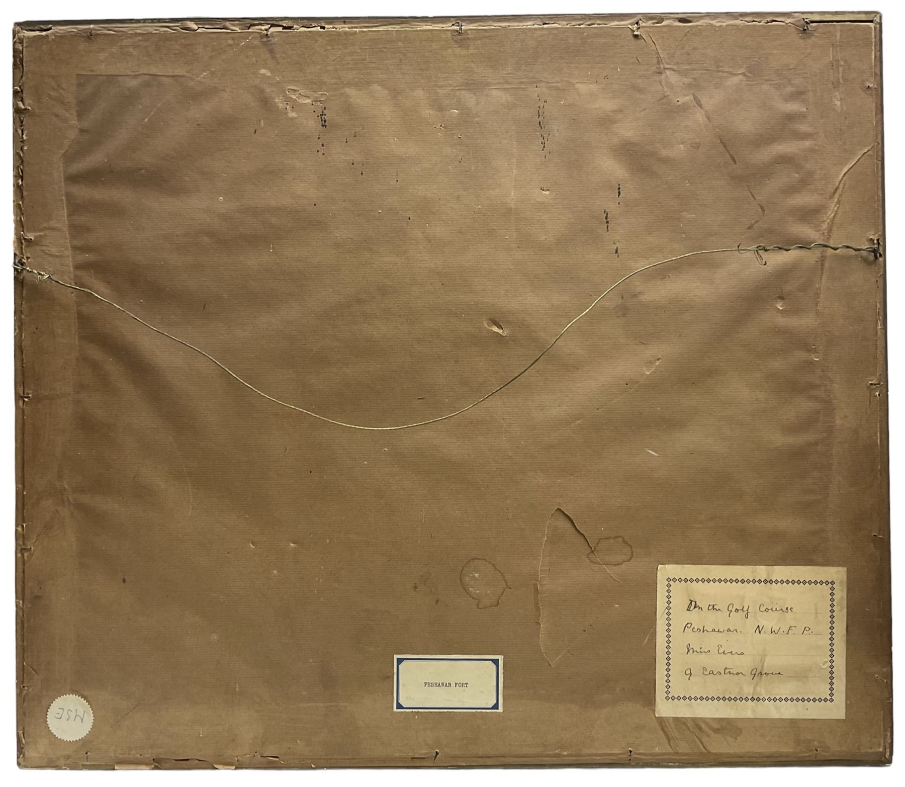 Colonial School (Early 20th century): 'Peshawar Fort' - Pakistan, watercolour indistinctly signed and dated '27, titled verso 26cm x 37cm