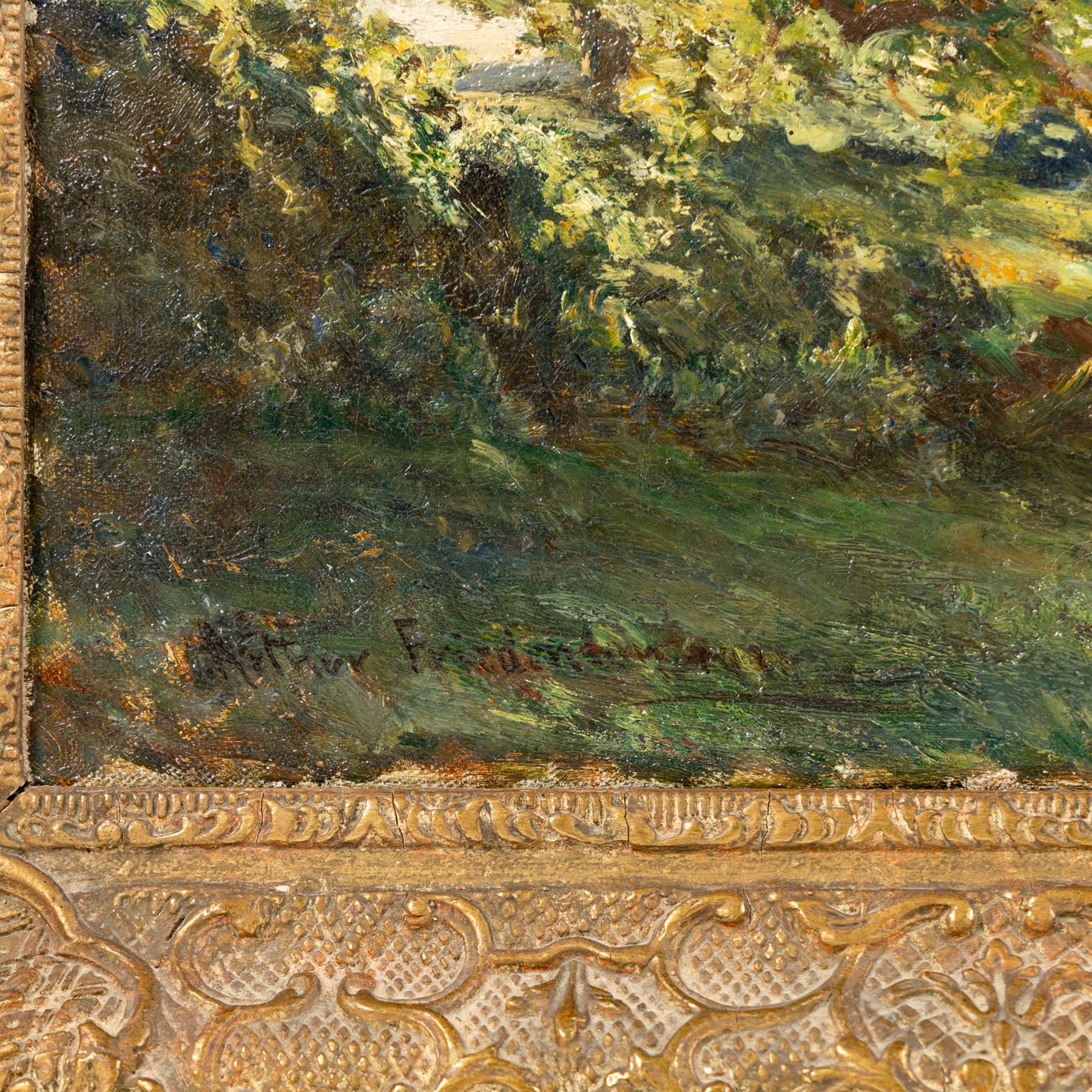 Arthur A Friedenson (Staithes Group 1872-1955): 'Clouds - A Dorset Landscape', oil on canvas signed, titled in the artist's hand and on gallery label verso 55cm x 75cm