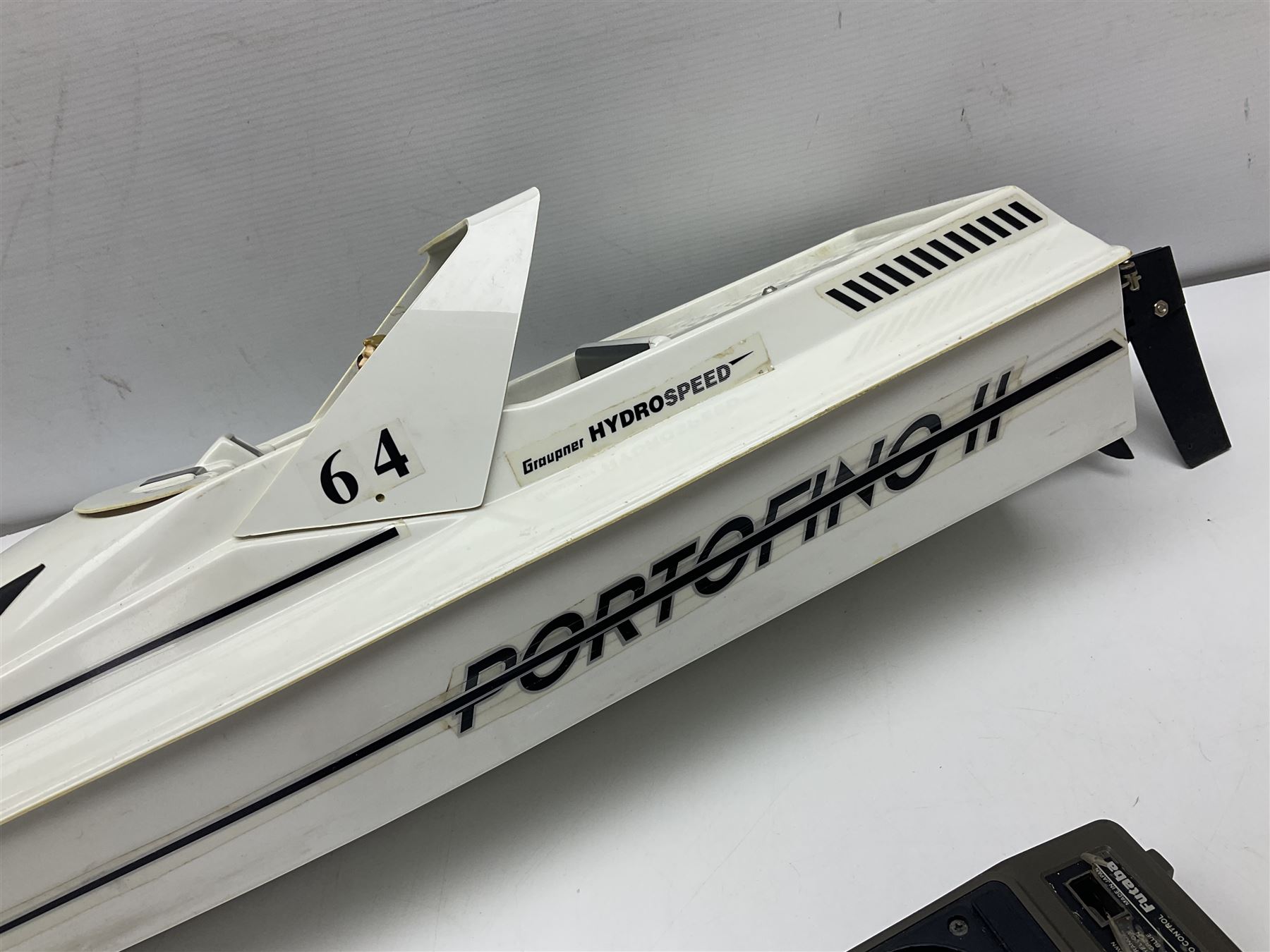 Control Freaks Eddie Stobart Ltd 1:18 scale remote controlled Scania Truck; boxed; and Graupner RC Motor-yacht Portofino II; boxed with control unit (2)