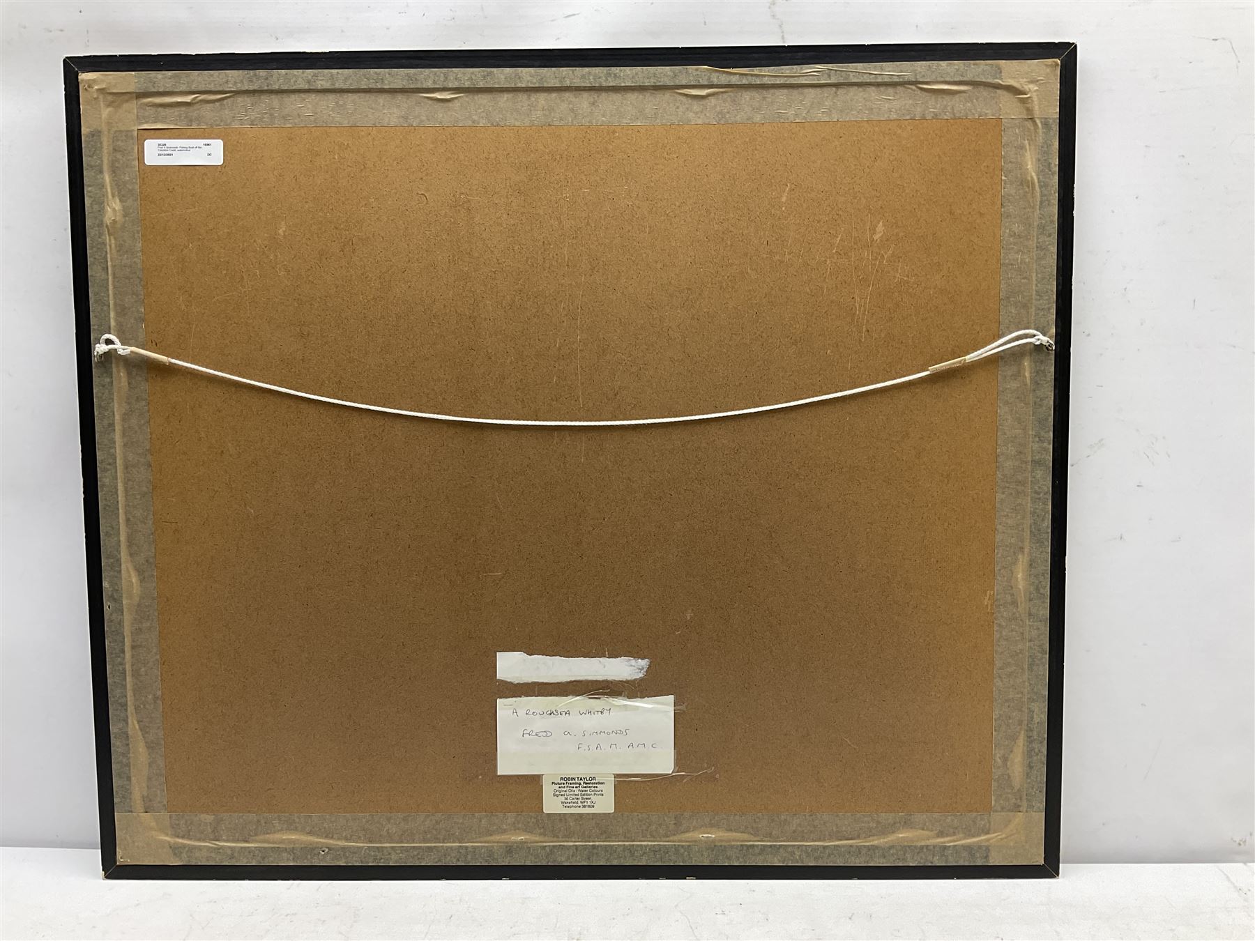 Fred A Simmonds (British 20th century): 'A Rough Sea Whitby', watercolour signed, titled verso 37cm x 48cm