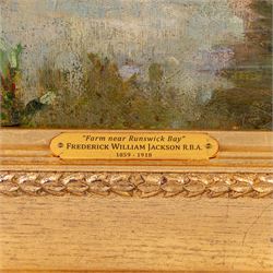 Frederick William Jackson (Staithes Group 1859-1918): 'Farm near Runswick Bay', oil on canvas signed, titled on plaque 45cm x 73cm 
Provenance: exh. Walker Galleries, Harrogate, label verso