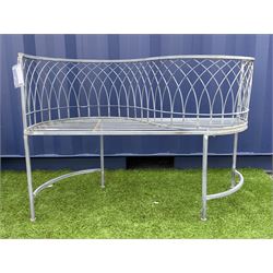Grey finish metal kissing garden bench  - THIS LOT IS TO BE COLLECTED BY APPOINTMENT FROM DUGGLEBY STORAGE, GREAT HILL, EASTFIELD, SCARBOROUGH, YO11 3TX