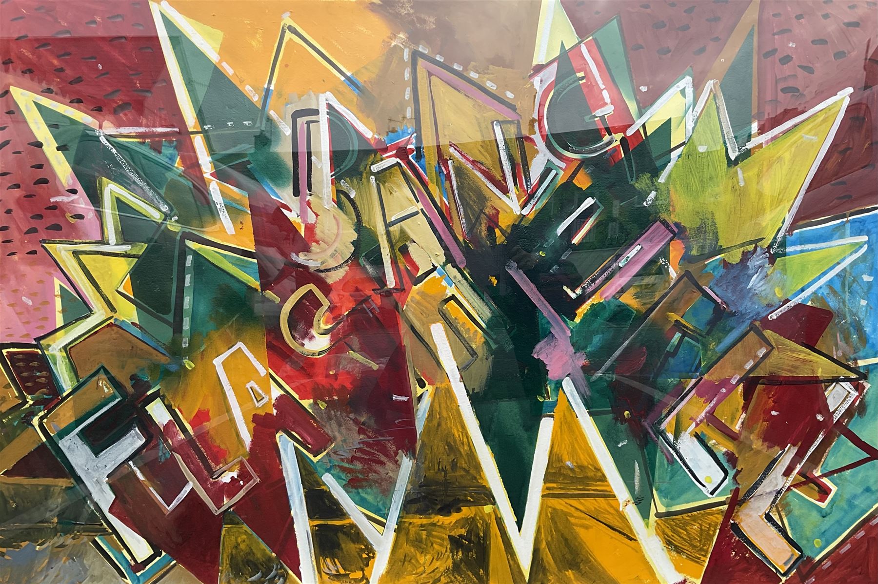 Kane Cunningham (British 1961-): 'Flash Bang Wallop!', watercolour on Arches paper, signed and titled verso 103cm x 153cm