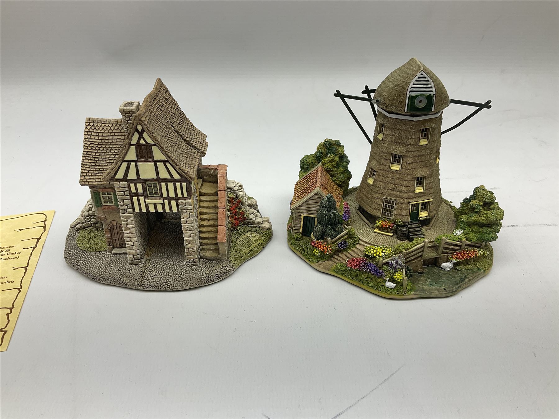 Seven Lilliput Lane cottages, comprising five limited edition examples, one French collection example and one Dutch collection, to include Queen of Windemere, Penkill Castle and Gertrude's Garden, all with boxes, four with deeds
