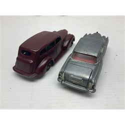 Eleven unboxed and playworn early die-cast models including Dinky Packard, Buick, two Jaguar Mark X and estate wagon, Corgi Mercedes-Benz 300S.L. Roadster, Ford Thunderbird, Citroen DS19 and Bentley Continental Sports Saloon, Spot-On Armstrong Siddeley Sapphire etc; all unboxed (11)