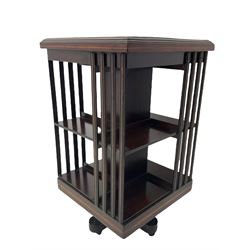 20th century mahogany revolving bookcase