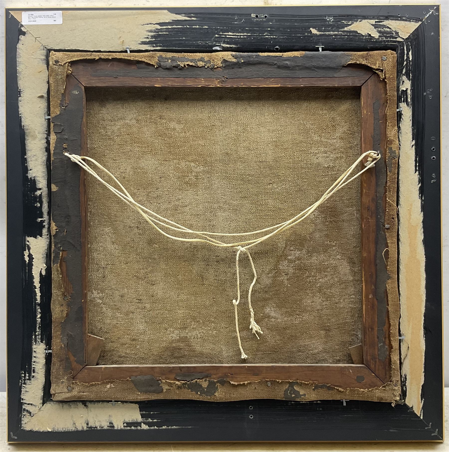 Herbert F Royle (British 1870-1958): Hilltop Barn with Sheep Grazing, oil on canvas signed 45cm x 45cm