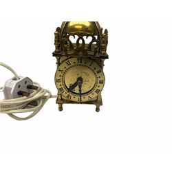 Small brass Smiths type lantern clock, H18cm