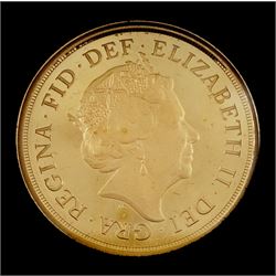 Queen Elizabeth II 2015 gold proof full sovereign coin, cased 