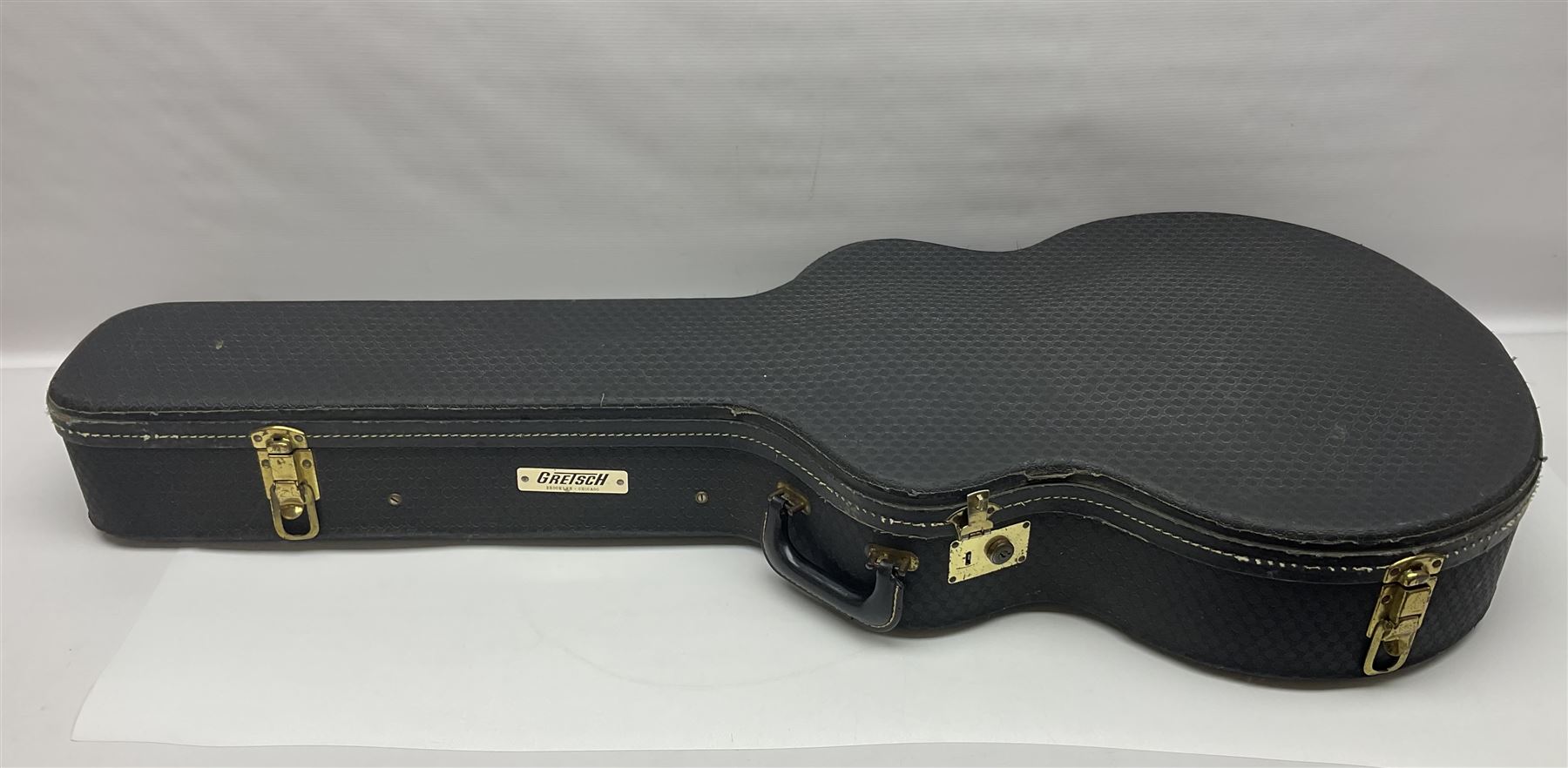 American Gretsch Super Chet semi-acoustic guitar, 1960s/70s, with 'pots' on scratch plate, serial no.5 2071, L111cm overall;  in original hard carrying case  