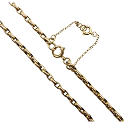 14ct gold link chain necklace, with gold clip stamped 9K, approx 10.1gm