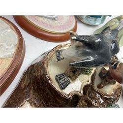 Nine Beswick bird figures, with stand, together with USSR thrush, two Franklin Mint Jane Austin figures and four Royal Doulton figures 