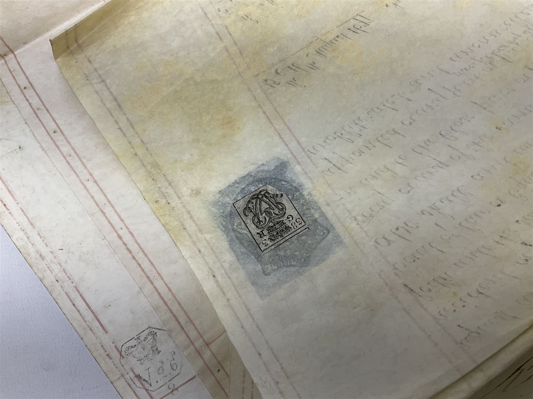 Early 19th century manuscript deed on vellum in three sections dated 25th February 1803 relating to 'An agreement between William Wilberforce, of the old palace yard, Westminster - son of Robert, AND The Reverend Thomas Bowman, of Beverley, who has agreed to buy from William Wilberforce the Freehold of a 