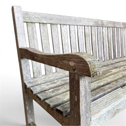 Plantation Teak garden bench, rail back from with slatted seat