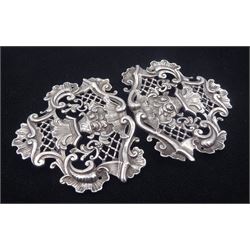 Silver nurses buckle, with pierced lattice and foliate decoration