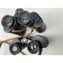 Pair of Viper 9 x 40 field binoculars, Delacroix 8 x 34 binoculars and Pentax 8 x 24 binoculars, all with cases