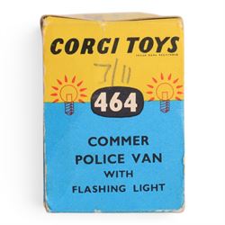 Corgi Toys no. 464 Commer County Police Van, with blue metallic body, County Police sticker to either side and red interior, together with a Dinky Toys no. 287 Police Accident Unit, both boxed